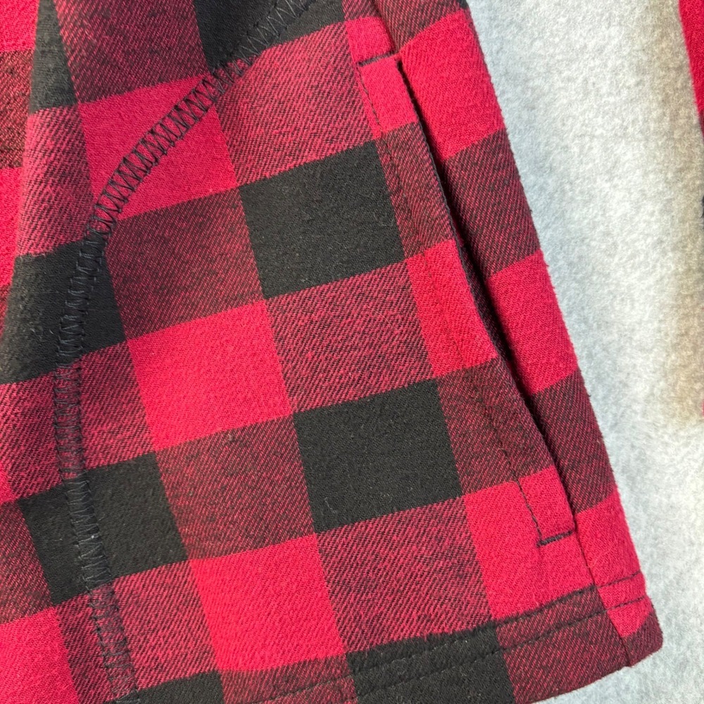 ORVIS Buffalo Plaid Fleece Lined Shirt Jacket Shacket  Red Black Women Size S CH - Picture 7 of 13
